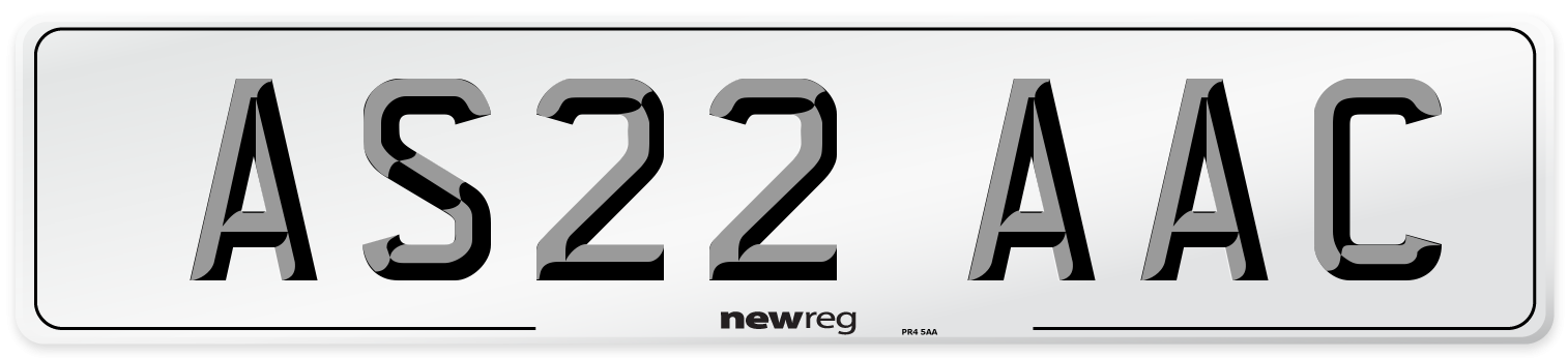 AS22 AAC Number Plate from New Reg